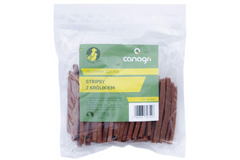 Przysmak dla psa, stripsy z królikiem, 500 g, Canagri