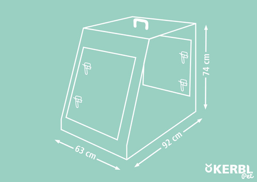 Klatka transportowa dla psa, 92 x 63 x 74 cm, trapez prostokątny, Kerbl