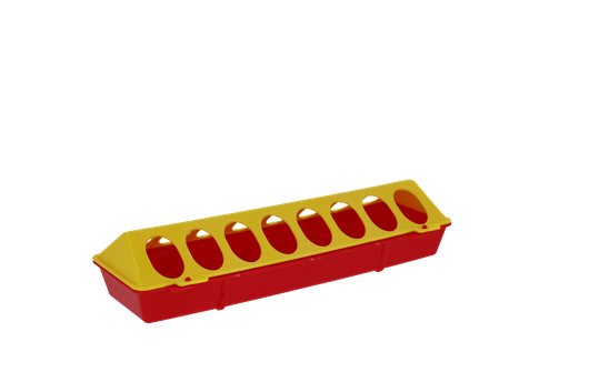Karmidło dla drobiu, 30 cm x 10 cm, żółty/czerwony