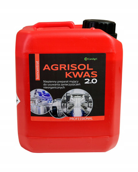 Kwaśny preparat myjący Agrisol Kwas 2.0, 5 kg, Can Agri