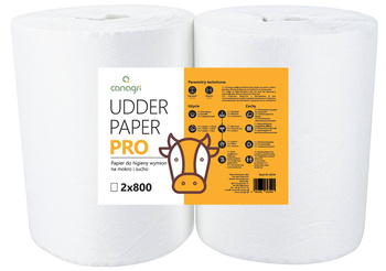 Papier do higieny wymion Udder Paper Pro, na mokro i sucho, 23 x 22 cm, 2 x 800 list., Can Agri