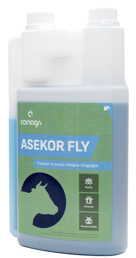 Preparat na owady latające i biegające ASEKOR FLY, niebieski, 1000 ml, Can Agri