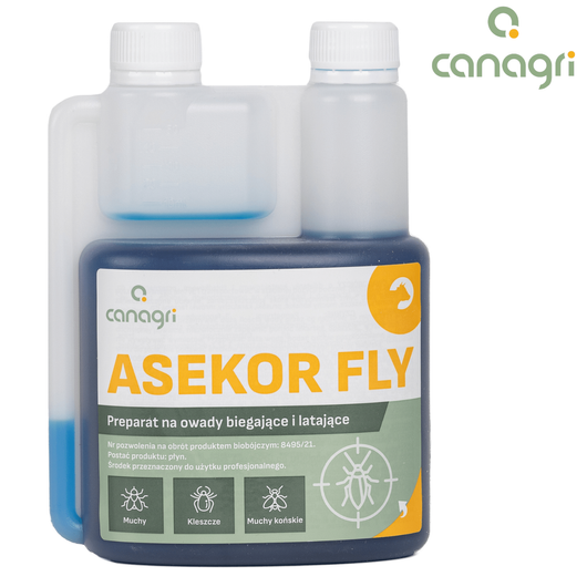 Preparat na owady latające i biegające ASEKOR FLY, niebieski, 1000 ml, Canagri