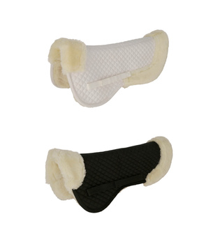 Podkładka pod siodło, ze sztucznym futrem, biały/czarny, roz. Pony/Full, Covalliero