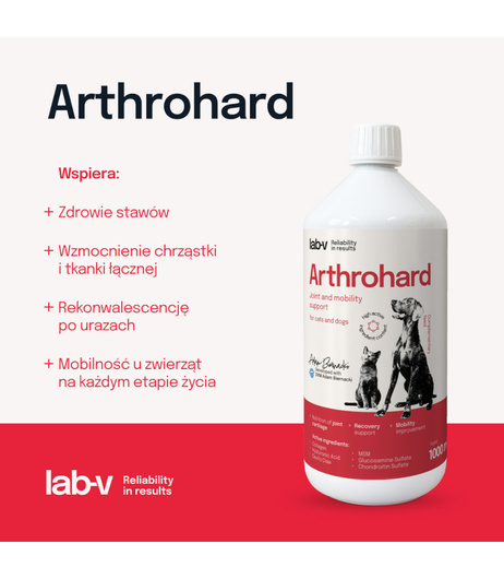 Suplementy dla kota, dla psa na stawy LAB-V Arthrohard - 1000ml