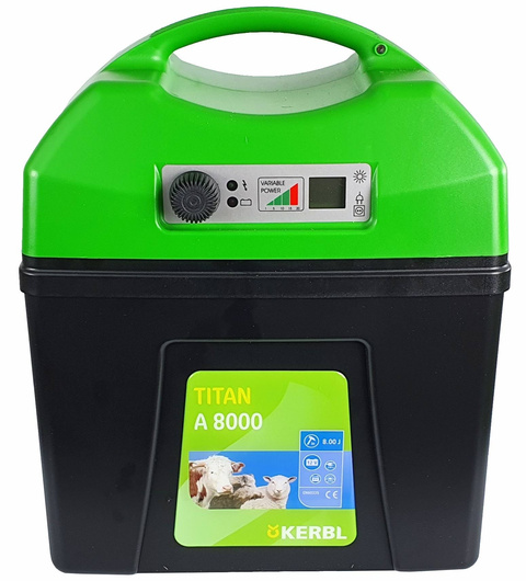 Elektryzator akumulatorowy TITAN A 8000, dla koni, bydła, dzików, Kerbl