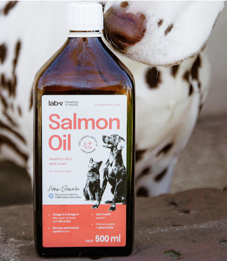 Olej z Łososia 100% - Dla Psa i Kota w Każdym Wieku - Lab-V - 250 ml