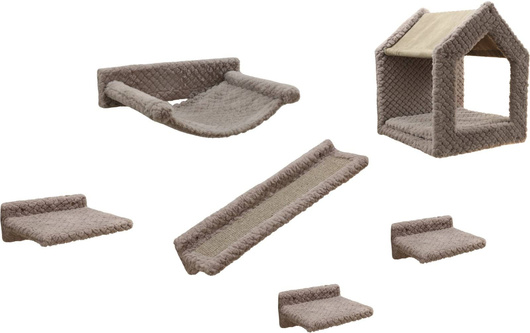 Ścianka wspinaczkowa dla kota,  Monte Baldo, 6-częściowa, szary, Kerbl