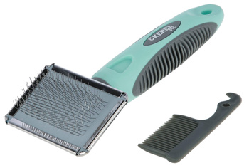Szczotka z miękkimi ząbkami z grzebieniem w zestawie dla psów, 16 x 6 cm