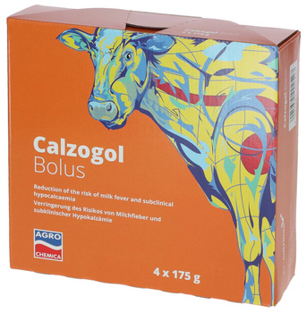 Bolus dla krów zagrożonych porażeniem poporodowym Calzogol Bolus, 4 x 175 g