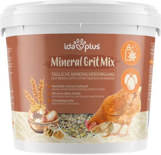 Suplement Mineral Grit Mix, dla kur, przepiórek i innych ptaków drobiowych, 5 kg, IdaPlus