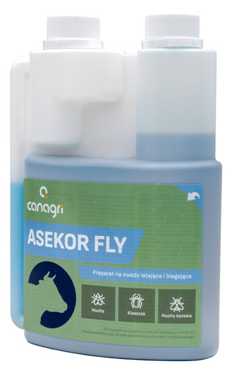 Preparat na owady latające i biegające ASEKOR FLY, niebieski, 600 ml, Canagri