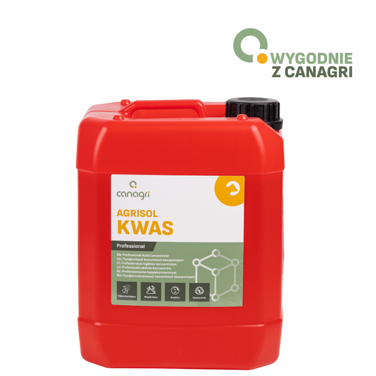 Kwaśny preparat myjący Agrisol Kwas 2.0, 10 kg, Canagri