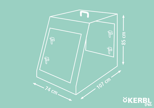 Klatka transportowa dla psa, 107 x 74 x 85 cm, trapez prostokątny, Kerbl