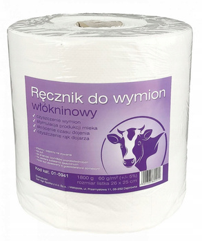 Włókninowy ręcznik do wymion, niepylący, 60 g/m2, 1800 g, 26 x 25 cm, Canagri
