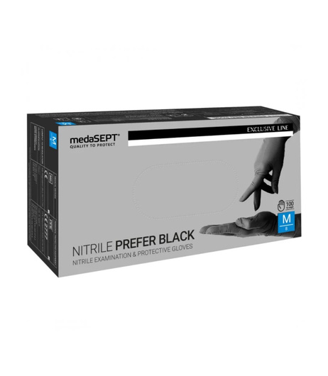 Rękawiczki nitrylowe jednorazowe czarne Nitrile Black PF – XL 100 szt.