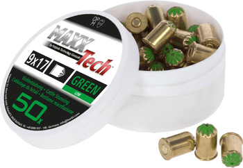 Naboje do aparatu ubojowego 9x17mm, 50szt., zielone, Kerbl