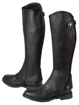 Czapsy Elasto, skórzane, czarny, różne rozmiary (S, M, L), Covalliero