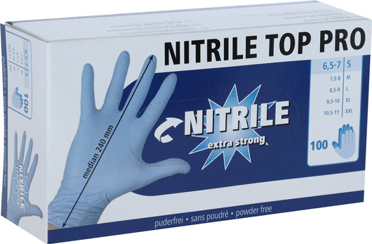 Rękawice nitrylowe Nitrile Top Pro, rozmiar XL, niebieskie, 100 szt., Kerbl