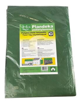 Plandeka 4x6 m, 180 g, zielona, PE, Canagri
