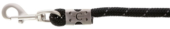 Uwiąz dla konia Reflective, zwykły karabińczyk, czarny/ srebrny,200 cm