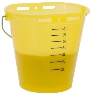 Wiadro do pojenia cieląt, "Food Safe", ze skalą, 8 l, transparentne, żółte, Kerbl