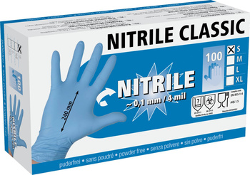 Rękawice Nitrile Classic rozmiar XXL, niebieske, 100 szt., Kerbl