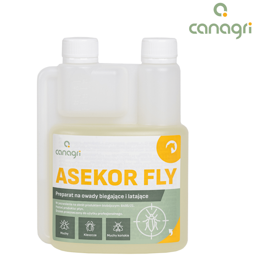Preparat na owady latające i biegające ASEKOR FLY, bezbarwny, 1000 ml, Canagri