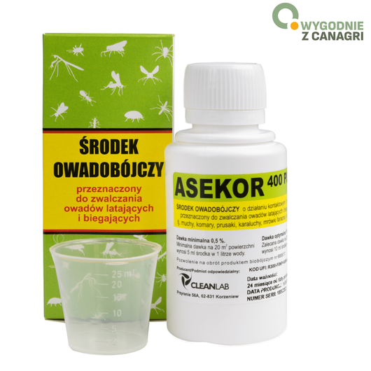 Środek owadobójczy na owady biegające i latające ASEKOR 400 Plus, koncentrat, 30 ml