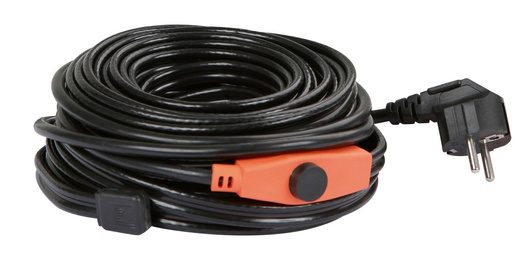 Kabel grzewczy do rur z termostatem, 8 m, 128 W, Kerbl