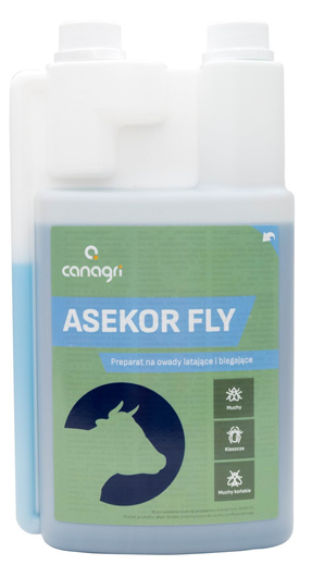 Preparat na owady latające i biegające ASEKOR FLY, niebieski, 1000 ml, Can Agri