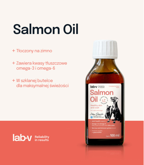 Olej z Łososia - Dla Psa i Kota  - Lab-V - 100ml