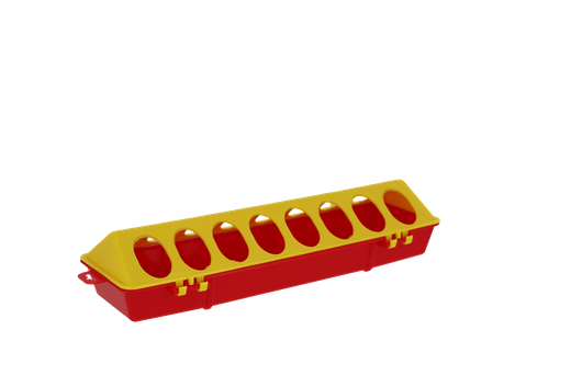 Karmidło dla drobiu, 30 cm x 10 cm, żółty/czerwony
