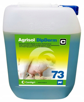 Preparat do dipingu Agrisol DipDerm 73, z chlorheksydyną, 10 kg, Canagri