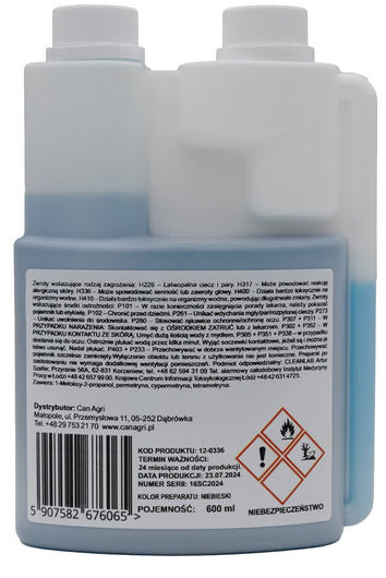 Preparat na owady latające i biegające ASEKOR FLY, niebieski, 600 ml, Canagri