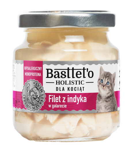 Karma dla kociąt Ibra Basttet'o Holistic filet z indyka w galarecie 130g