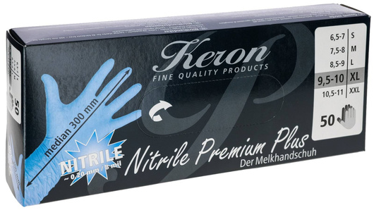 Rękawice nitrylowe Nitrile Premium Plus, różne rozmiary (od S do XXL), niebieske, 50 szt., Kerbl
