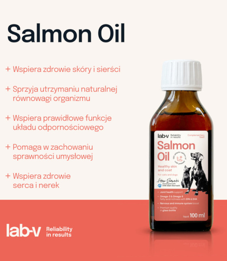 Olej z Łososia - Dla Psa i Kota  - Lab-V - 100ml