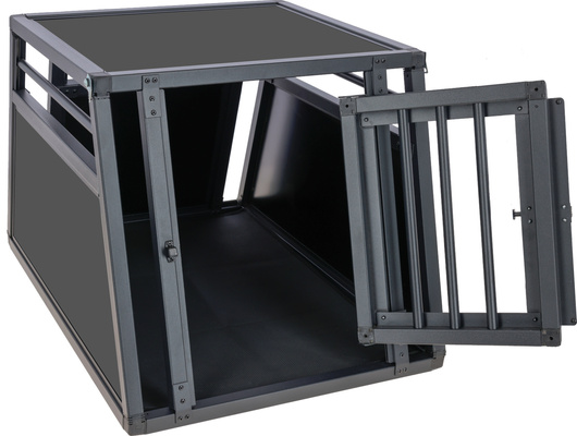 Klatka transportowa dla psa, 92 x 65 x 65 cm, aluminiowa, grafit, Kerbl