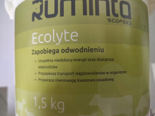 Elektrolity dla cieląt i krów Ecolyte RUMINTA 1,5kg