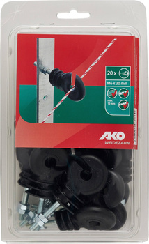 Izolator okrągły z gwintem metrycznym M6x30 mm, 20 szt, AKO