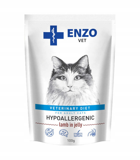 Karma dla kotów na alergię Ibra ENZO VET Hypoallergenic z jagnięciną 100g