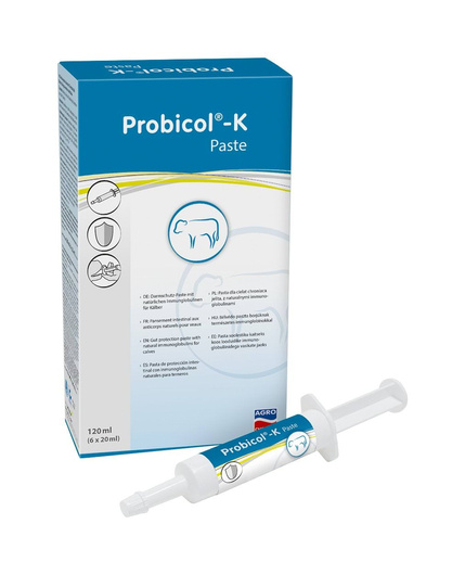 Pasta na biegunki, wsparcie odporności u cieląt, Probicol-K, 6x20ml, Agroch