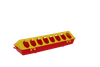 Karmidło dla drobiu, 30 cm x 10 cm, żółty/czerwony