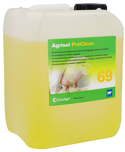 Płyn do mycia wymion Agrisol PreClean 69, 5 kg, Canagri