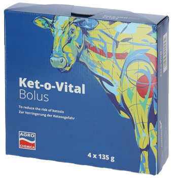Bolus dla krów zagrożonych ketozą, Ket-o-Vital Bolus 4 x 135 g, Agrochemica