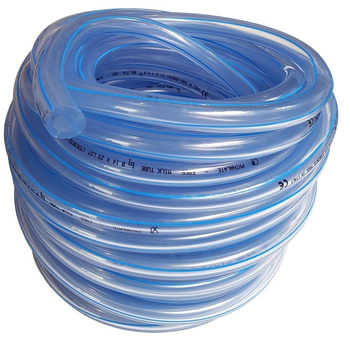 Przewód mleczny PVC, 15,5 x 25 mm, 1 metr, 4 niebieskie paski, Spaggiari