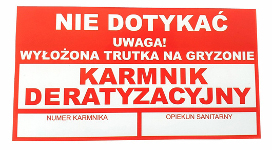 Naklejka ostrzegawcza ,,Karmnik deratyzacyjny'' 110 x 60, Canagri
