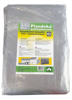 Plandeka 5x8 m, 120 g, srebrna, PE, Canagri
