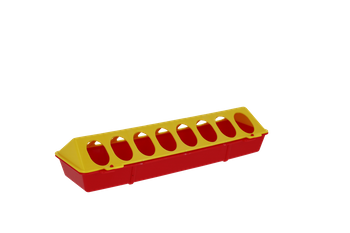 Karmidło dla drobiu, 30 cm x 10 cm, żółty/czerwony